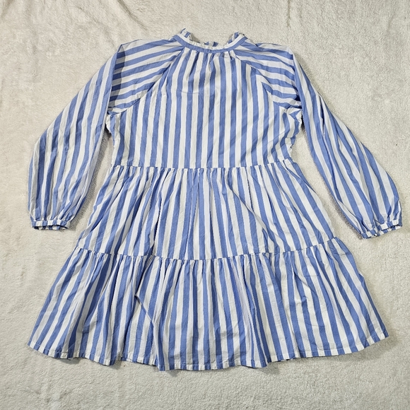 J Crew Tiered cotton poplin mini dress in Barrie stripe L - Picture 6 of 12